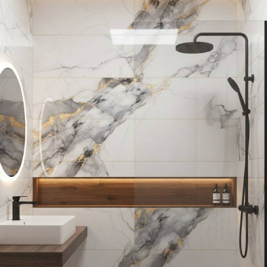 Panel Adhesivo Mármol Amanecer Dorado